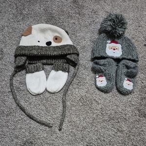 💛10/$20💛Adorable Kids' Gray and Cream Animal Hat Set